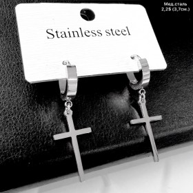 Сережки мед.сталь 10695 (3,7см.)